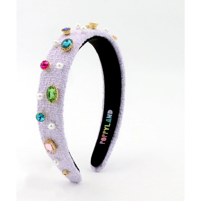 Purple Tweed Bejeweled Headband