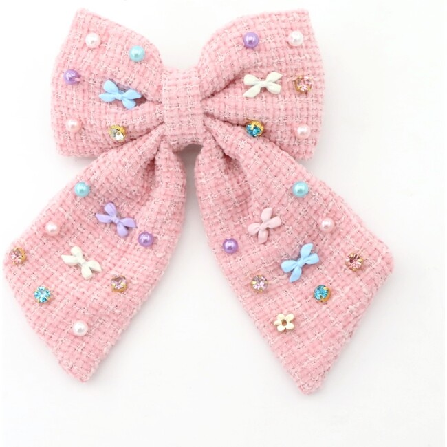 Pink Tweed Bow