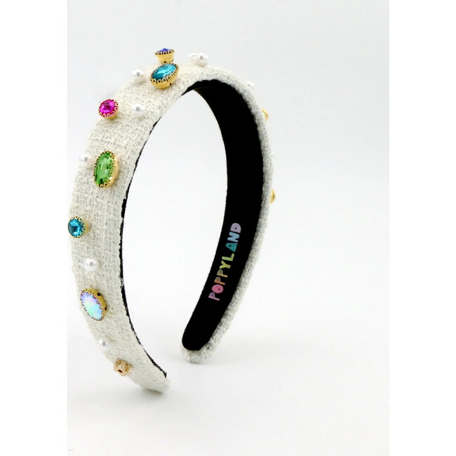 Ivory Tweed Bejeweled Headband