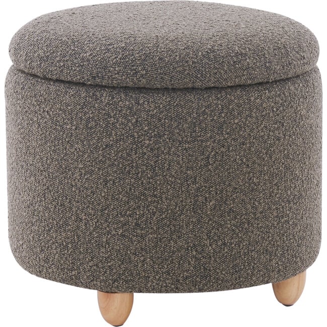 Mariabella Boucle Storage Ottoman / Dark Brown / Natural