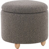 Mariabella Boucle Storage Ottoman / Dark Brown / Natural - Ottomans - 1 - thumbnail