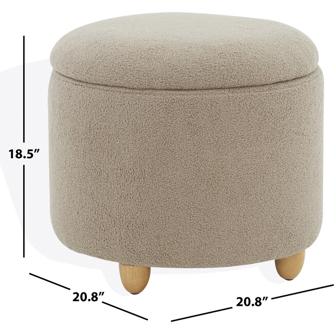 Mariabella Teddy Storage Ottoman / Brown / Natural - Ottomans - 3
