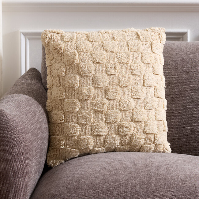 Indira, 18 X 18, Ivory, Cotton Pillow - Decorative Pillows - 2