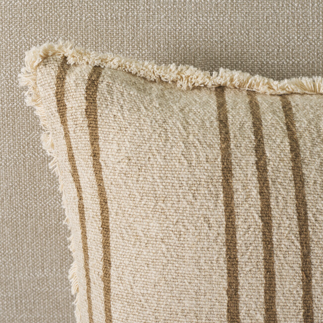 Rory, 14 X 20, Tan/Natural, Cotton Linen Lumbar Pillow - Decorative Pillows - 3