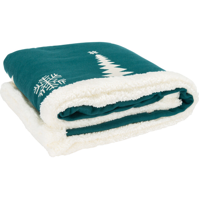 Cedar Sherpa Throw, Evergreen