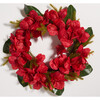 Faux 24 Inch Amaryllis & Magnolia Leaf Wreath - Wreaths - 1 - thumbnail