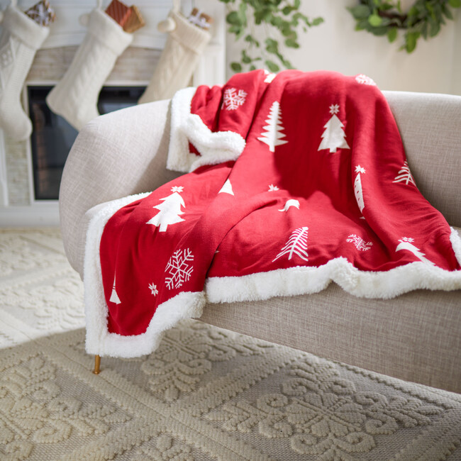 Cedar Sherpa Throw, Red - Throws - 2