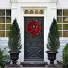 Faux 24 Inch Amaryllis & Magnolia Leaf Wreath - Wreaths - 2