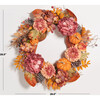 Faux 28 Inch Peony & Pumpkin Wreath with Pine Cones - Wreaths - 3