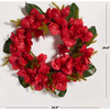 Faux 24 Inch Amaryllis & Magnolia Leaf Wreath - Wreaths - 3