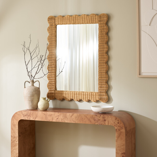 Glendetta Rattan 40" Rectangle Mirror, Natural - Mirrors - 2