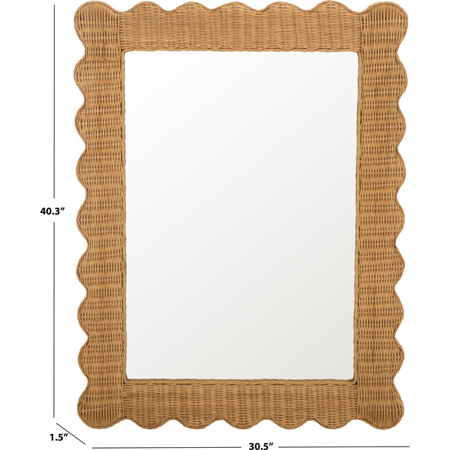 Glendetta Rattan 40" Rectangle Mirror, Natural - Mirrors - 3