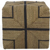 Liatasha Woven Seagrass Ottoman, Natural / Black - Ottomans - 1 - thumbnail