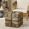 Liatasha Woven Seagrass Ottoman, Natural / Black - Ottomans - 2
