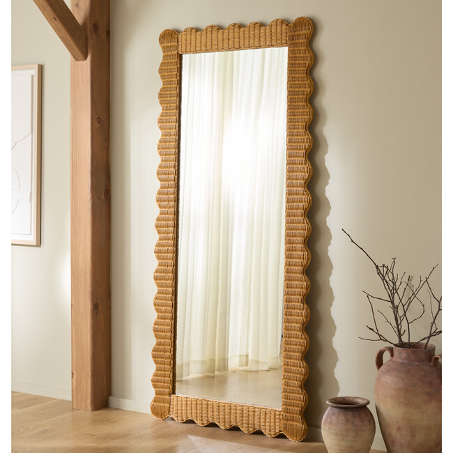 Glendetta Rattan 70" Rectangle Mirror, Natural - Mirrors - 2