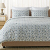 Floral Reversible Comforter Set, 144Tc, 100% Cotton, Blue Mist/Sage Green - Duvet Sets - 2