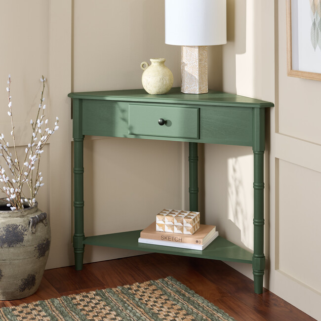 Gomez Corner Table, Dusty Green - Accent Tables - 2