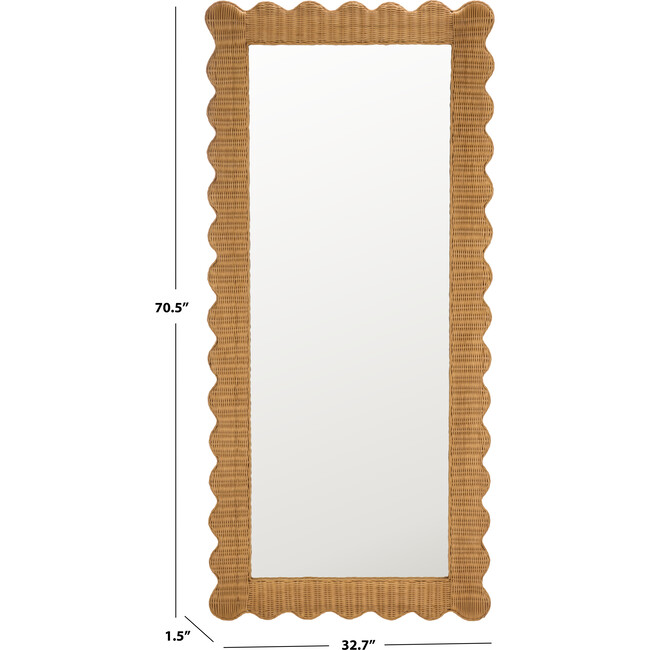 Glendetta Rattan 70" Rectangle Mirror, Natural - Mirrors - 3