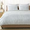 Floral Reversible Comforter Set, 144Tc, 100% Cotton, Blue Mist/Sage Green - Duvet Sets - 3