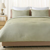 Stripe Reversible Comforter Set, 144Tc, 100% Cotton, Olive/White - Duvet Sets - 2