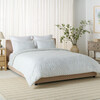 Floral Reversible Comforter Set, 144Tc, 100% Cotton, Blue Mist/Sage Green - Duvet Sets - 5