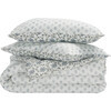 Floral Reversible Comforter Set, 144Tc, 100% Cotton, Blue Mist/Sage Green - Duvet Sets - 6