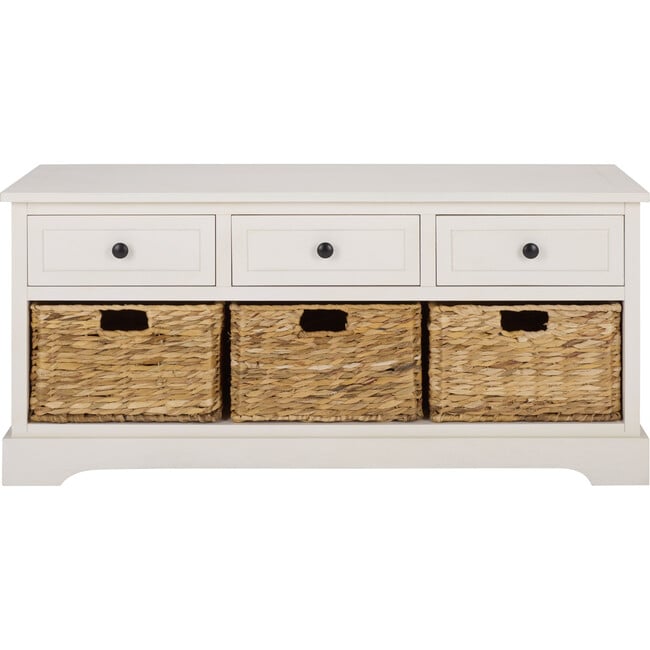 Damien 3 Drawer Storage Bench, Ivory