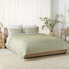 Stripe Reversible Comforter Set, 144Tc, 100% Cotton, Olive/White - Duvet Sets - 4