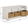 Damien 3 Drawer Storage Bench, Ivory - Storage - 3