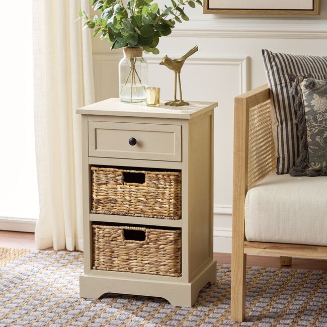 Carrie Side Storage Side Table, Sand - Storage - 2