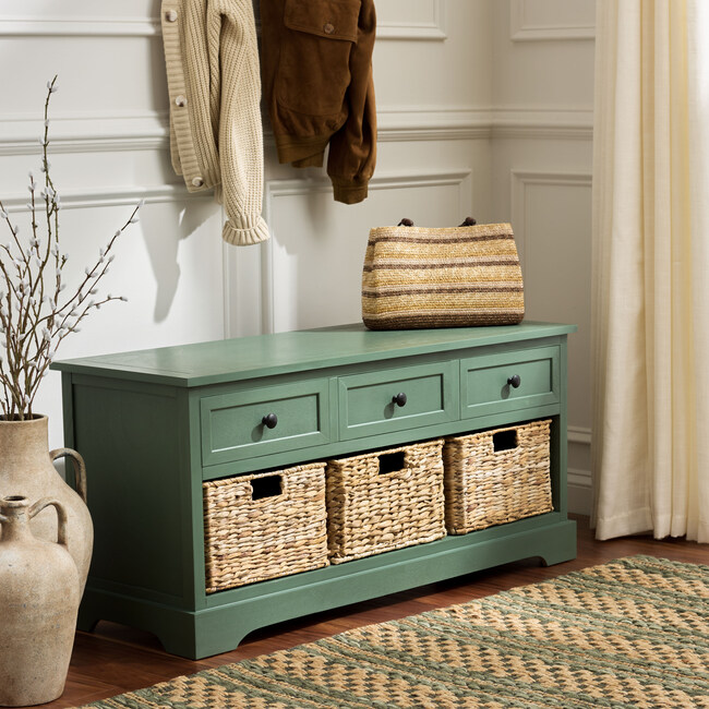 Damien 3 Drawer Storage Bench, Dusty Green - Storage - 2