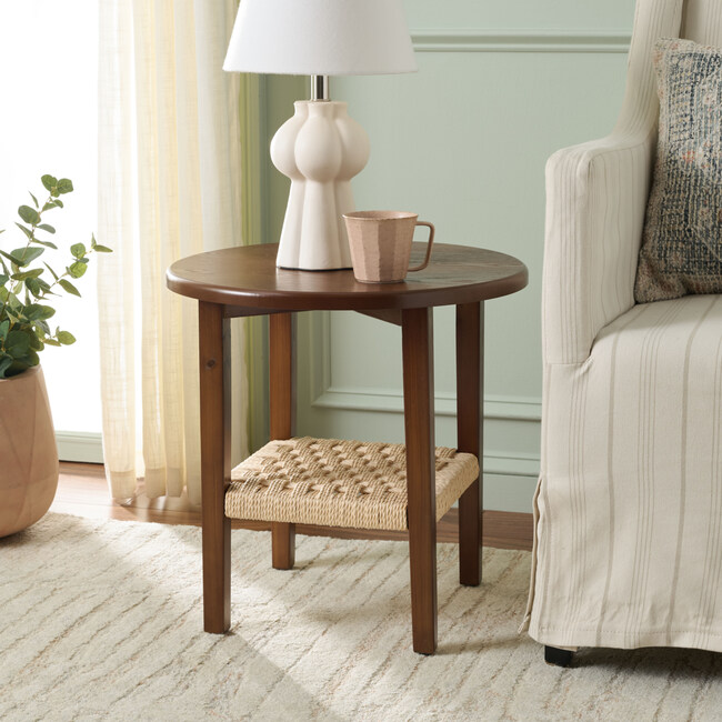 Rakoma 1 Shelf End Table, Walnut - Accent Tables - 2