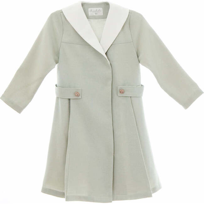 Zelie dress, dusty sage green tweed
