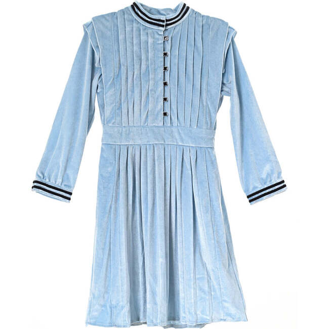 Vivienne dress, velvet sky blue