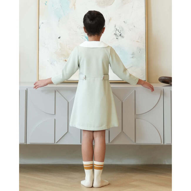 Zelie dress, dusty sage green tweed - Dresses - 4