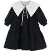 Hermione dress, black off-white - Dresses - 1 - thumbnail