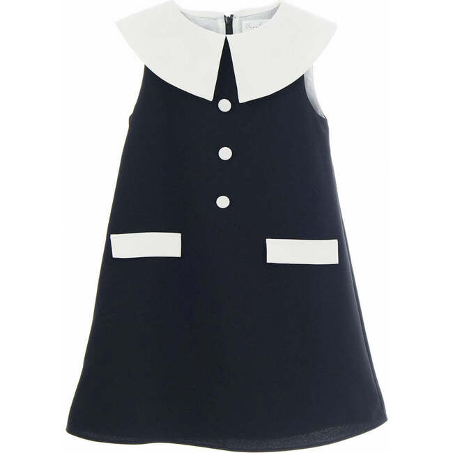 Elara dress, black and ivory