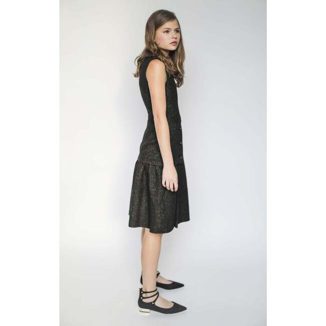 Daphne dress, black with gold metallic thread - Dresses - 4