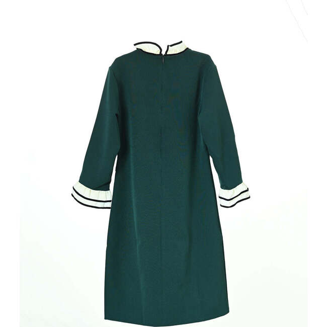 Antoinette ruffle bow dress, hunter green - Dresses - 2