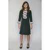 Antoinette ruffle bow dress, hunter green - Dresses - 3