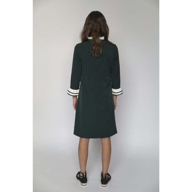 Antoinette ruffle bow dress, hunter green - Dresses - 4