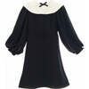 Leni dress, black ivory - Dresses - 1 - thumbnail