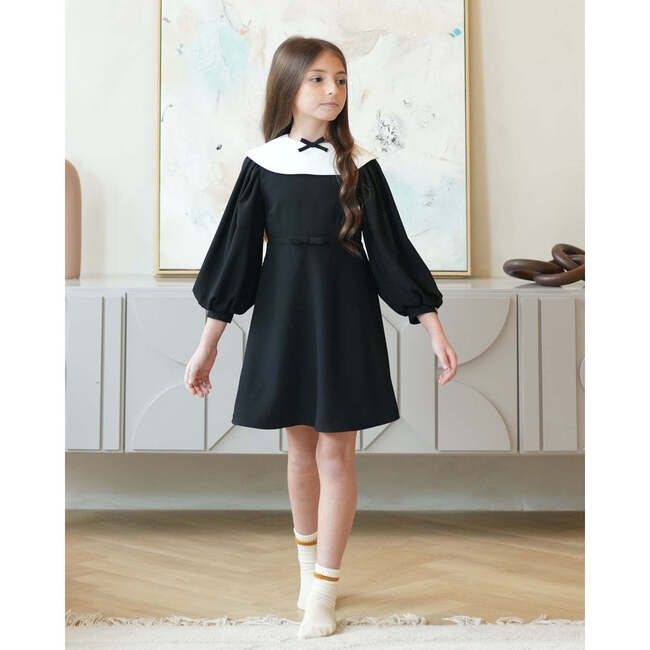 Leni dress, black ivory - Dresses - 3
