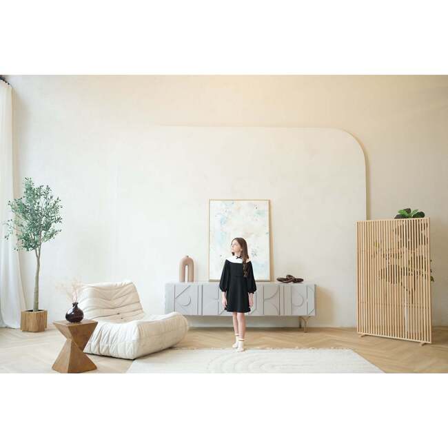 Leni dress, black ivory - Dresses - 5