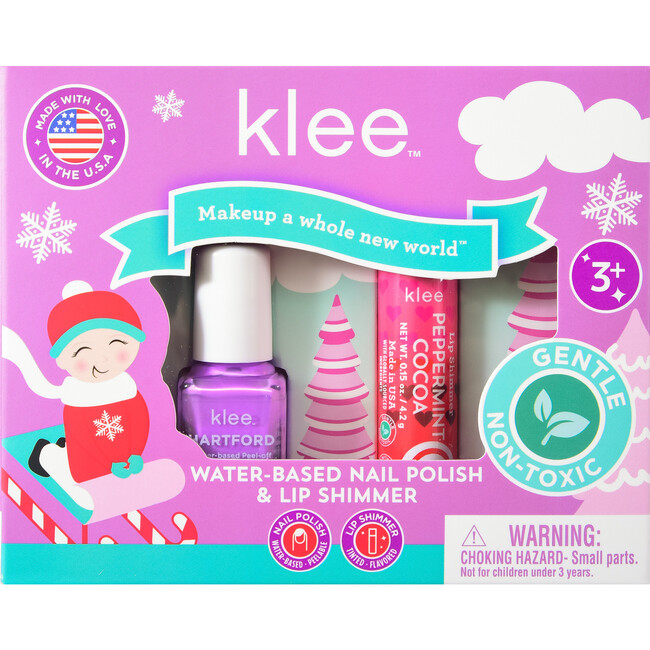 Elves' Sleds - Kids' Holiday Nail Polish and Lip Shimmer Set