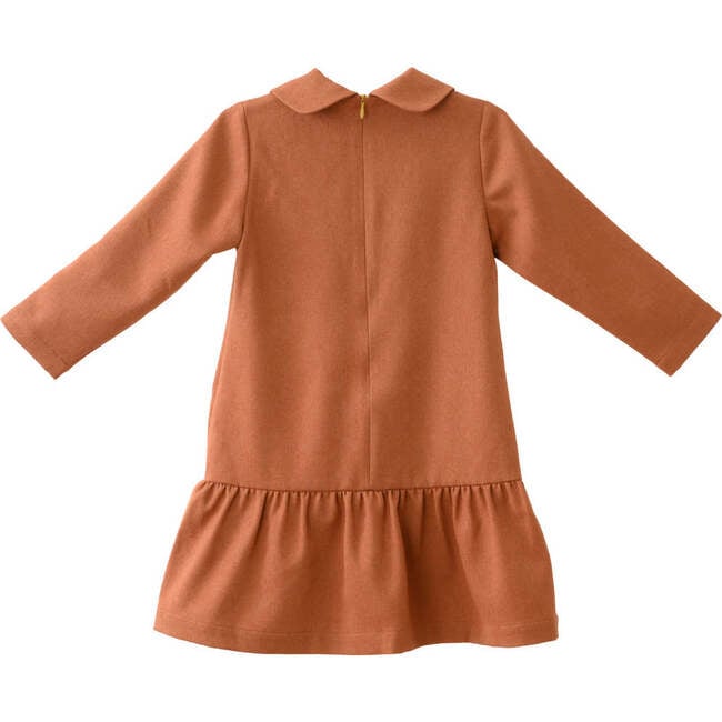 Lia Peter Pan Collar Buttoned Tiered Midi Dress, Alloy Orange & Gold - Dresses - 3