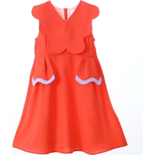 Colette Dress, Scarlet-Orange/Lavender - Dresses - 1