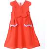 Colette Dress, Scarlet-Orange/Lavender - Dresses - 1 - thumbnail