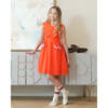 Colette Dress, Scarlet-Orange/Lavender - Dresses - 3