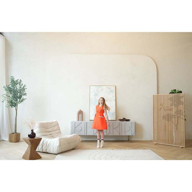 Colette Dress, Scarlet-Orange/Lavender - Dresses - 6
